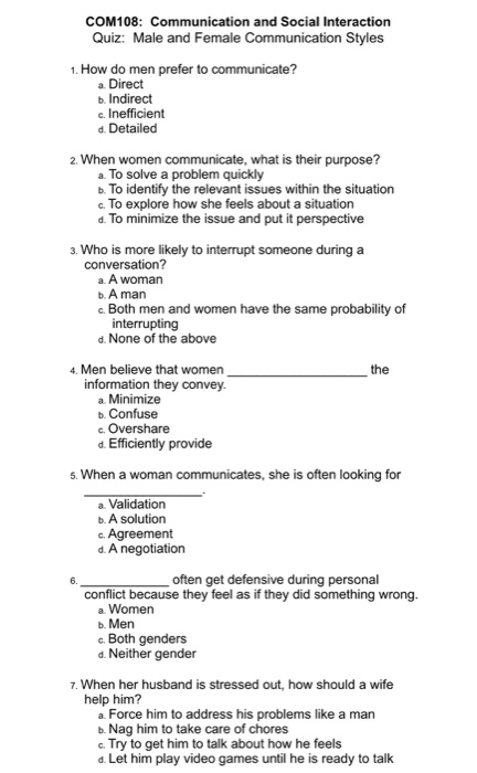 SOLUTION English Oral Communication Quiz Nature of communication -  Studypool