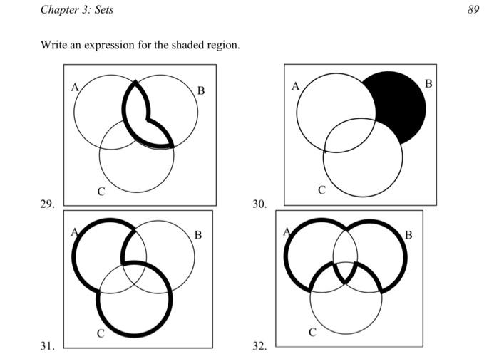 Solved Chapter 3: Sets Write an expression for the shaded | Chegg.com
