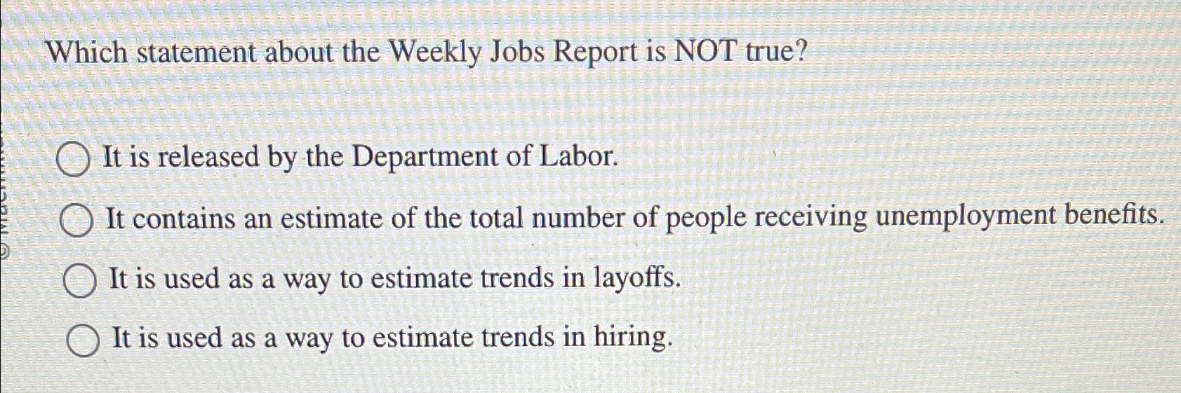 Weekly Jobs Report