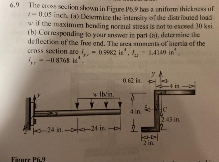 Solved 6.9 The cross section shown in Figure P6.9 has a | Chegg.com