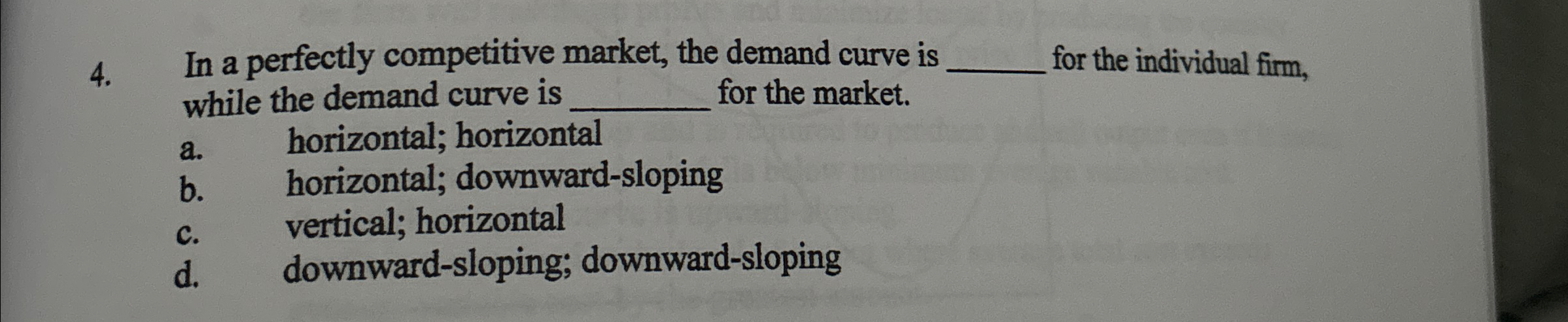 Solved In a perfectly competitive market, the demand curve | Chegg.com