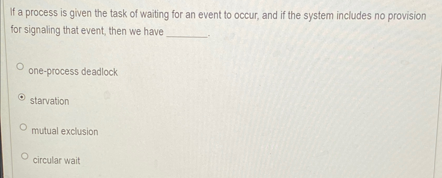 Solved If a process is given the task of waiting for an | Chegg.com