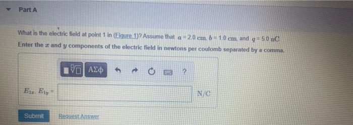 Solved What is the electric field at point 1 in (Figure 1)? | Chegg.com