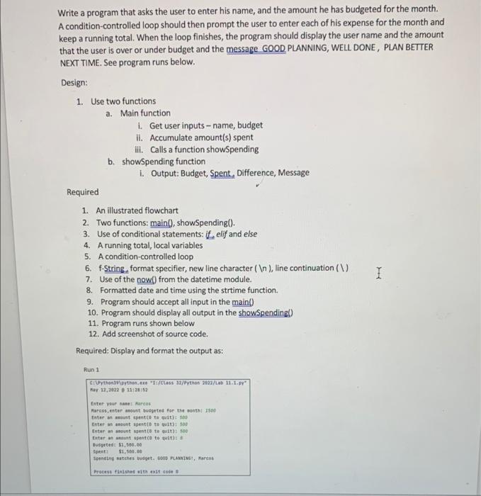 Solved Write this code using Python and run it and you | Chegg.com