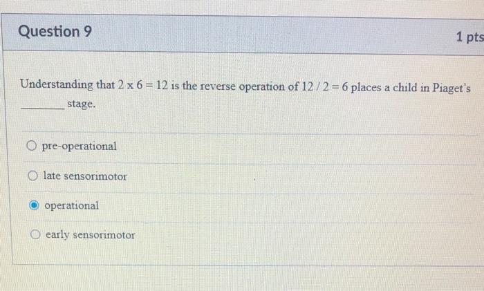 Solved Question 9 1 pts Understanding that 2 x 6 12 is the