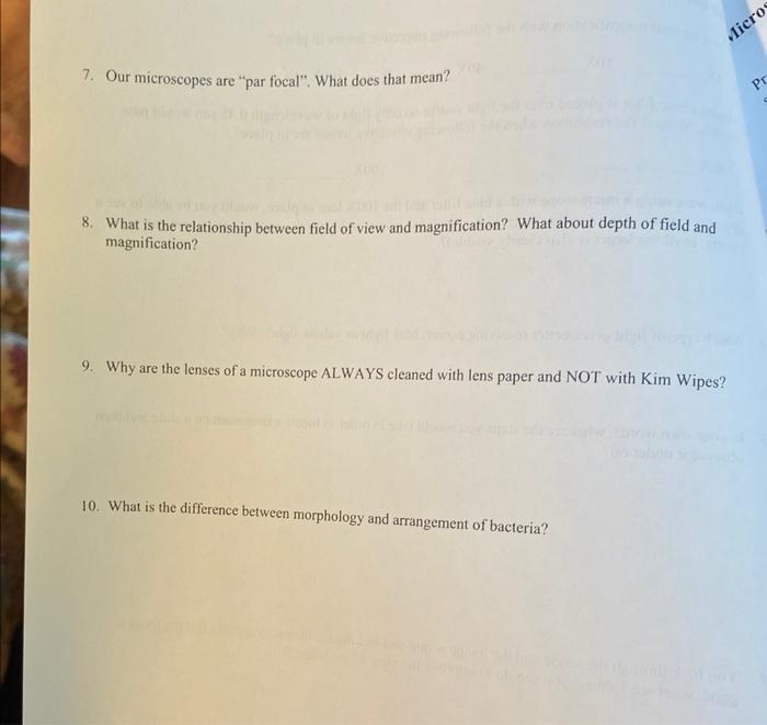 Solved 1. What is the total magnification with the following | Chegg.com