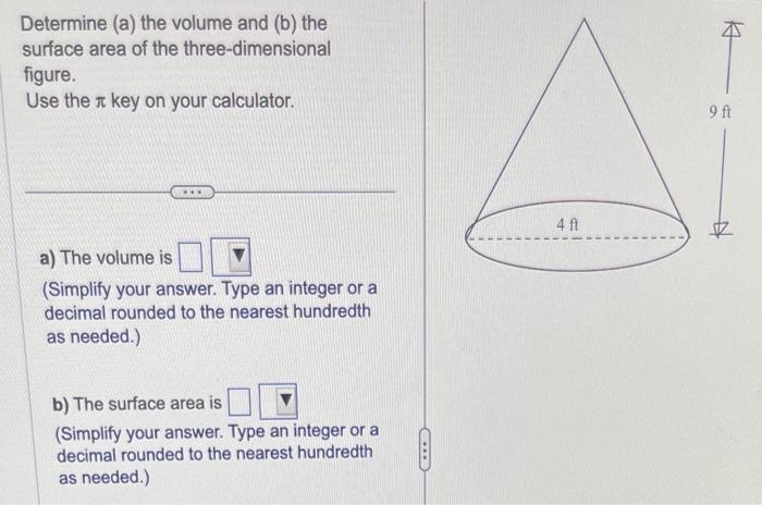 Solved Determine (a) The Volume And (b) The Surface Area Of | Chegg.com