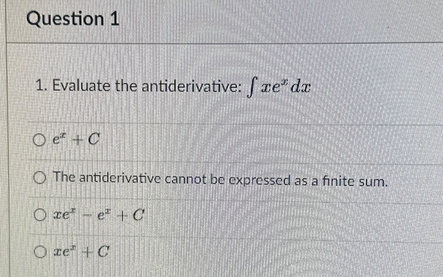 Solved Question 1Evaluate the antiderivative: | Chegg.com