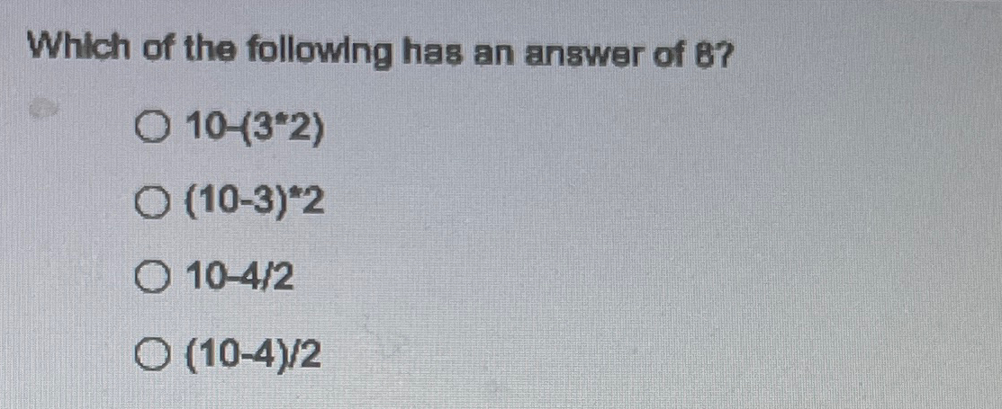 Solved Which of the following has an answer of | Chegg.com