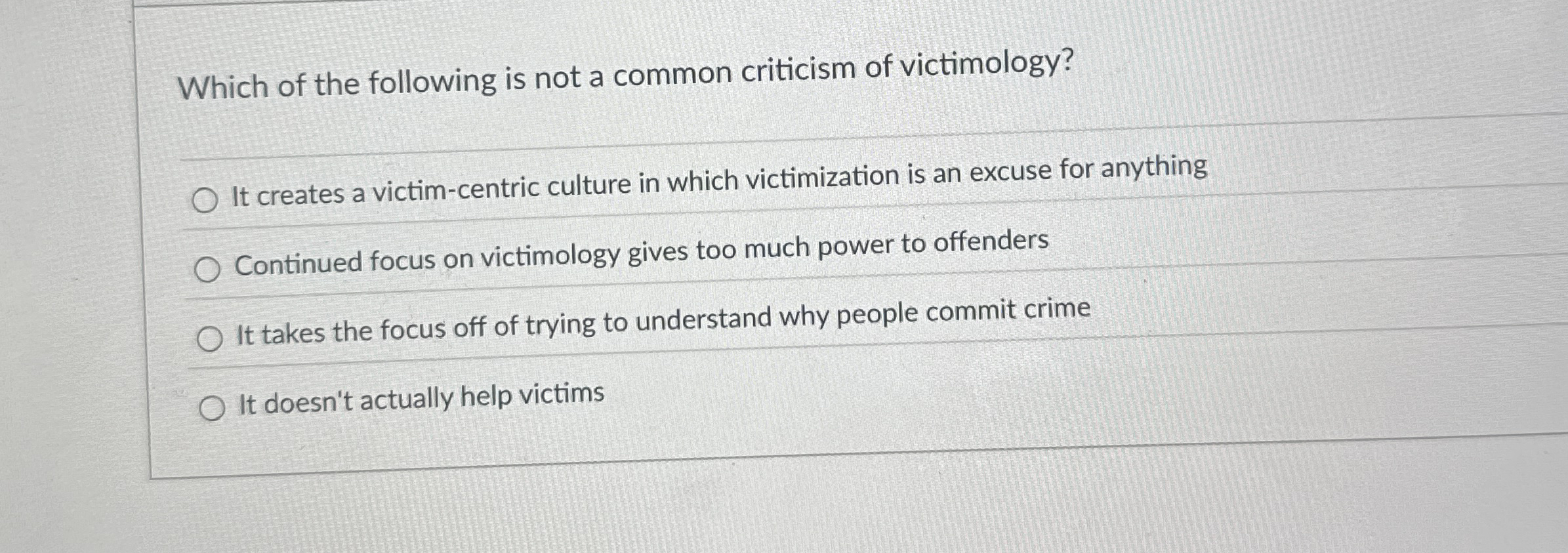 Which of the following is not a common criticism of | Chegg.com