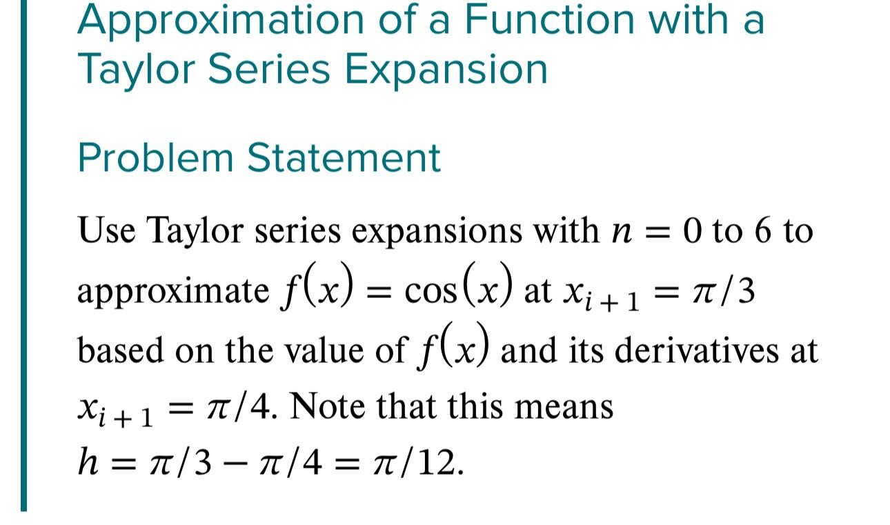 Solved Write a python code for this problem. Taylor series- | Chegg.com