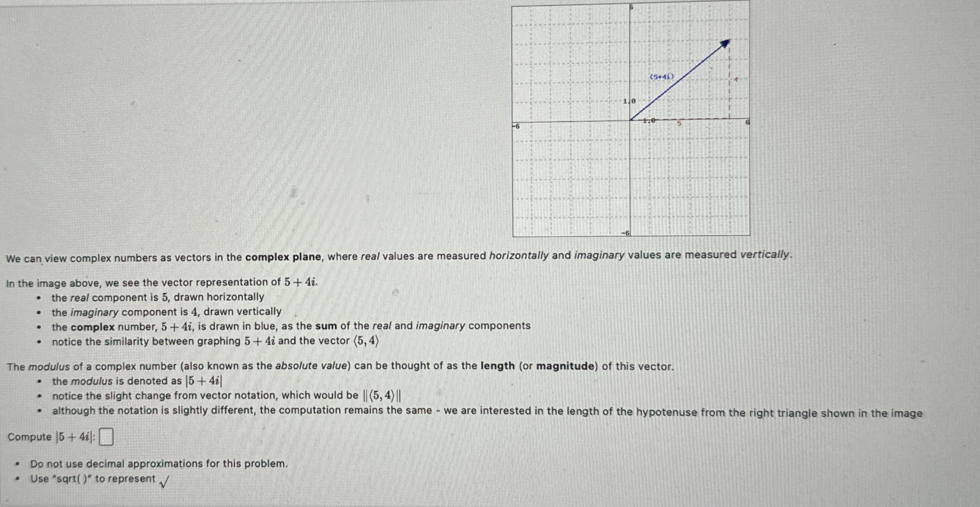 Solved We can view complex numbers as vectors in the complex | Chegg.com