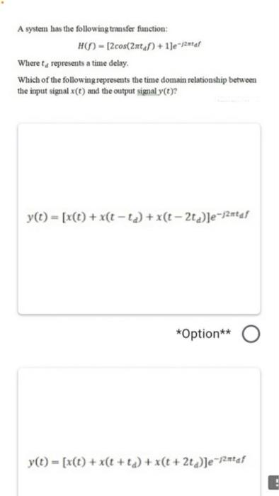 Solved A system has the following transfer function H(S) - | Chegg.com
