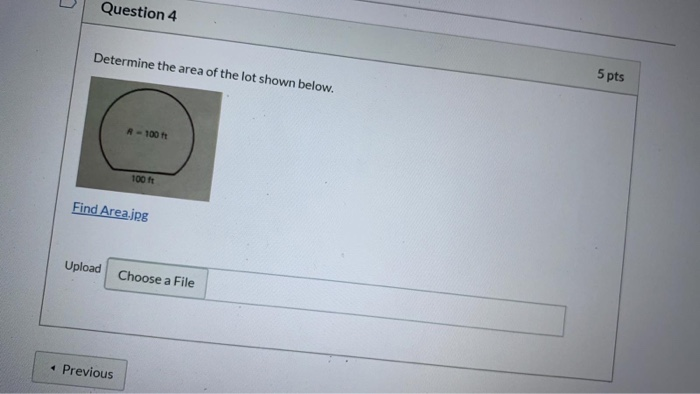 Solved Question 4 Determine the area of the lot shown below. | Chegg.com