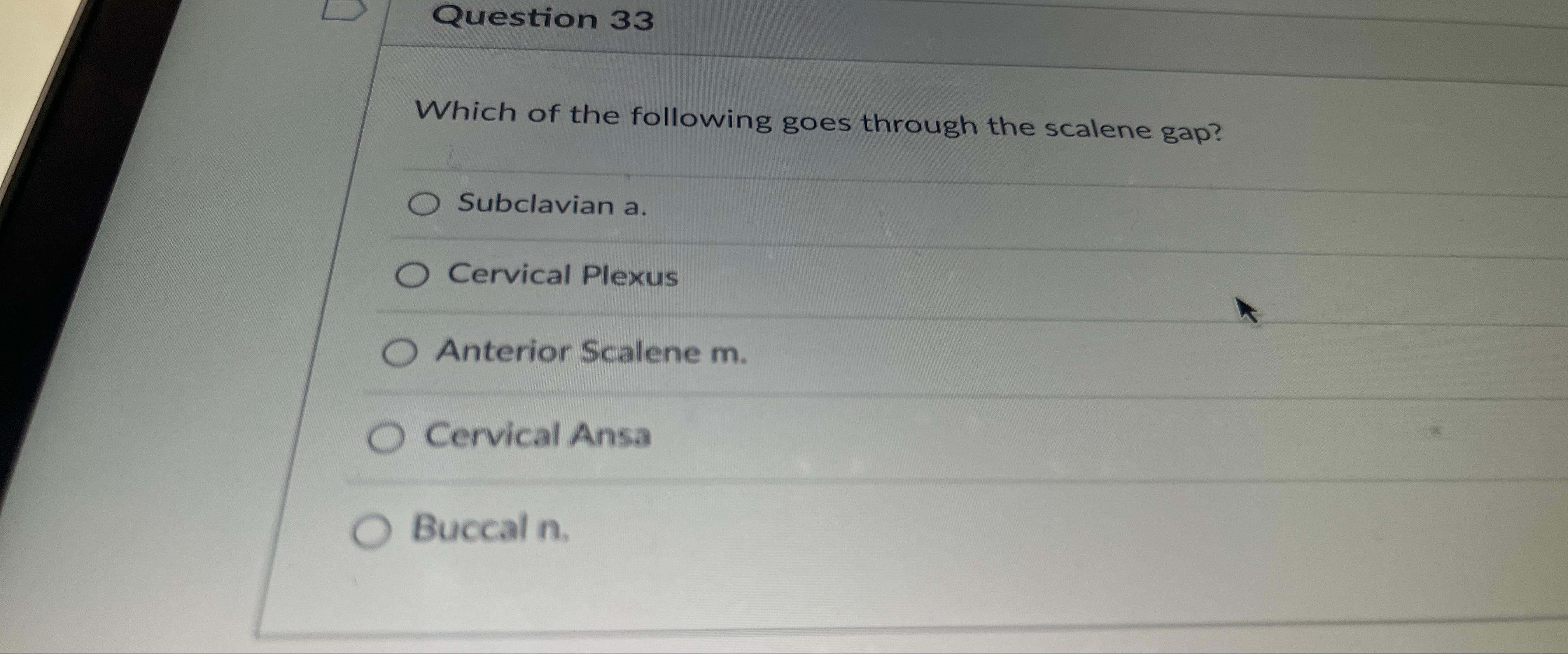 Solved Question 33Which Of The Following Goes Through The | Chegg.com