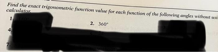 find the exact value of trigonometric functions using reference angles