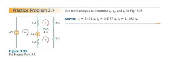 Solved Practice Problem 3.6 Using mesh analysis, find in the | Chegg.com