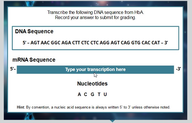 Solved Transcribe The Following Dna Sequence From Hba.record 