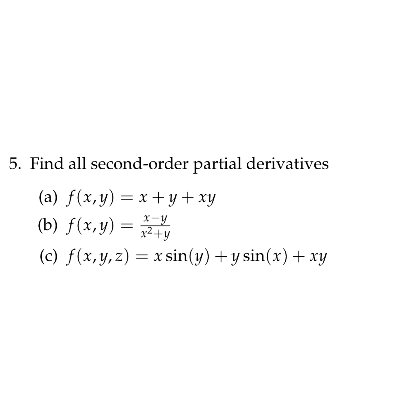 Solved Find All Second Order Partial