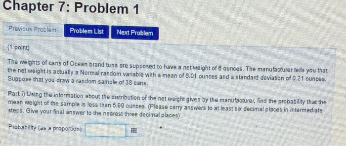 Solved Chapter 7: Problem 1 Previous Problem Problem List | Chegg.com