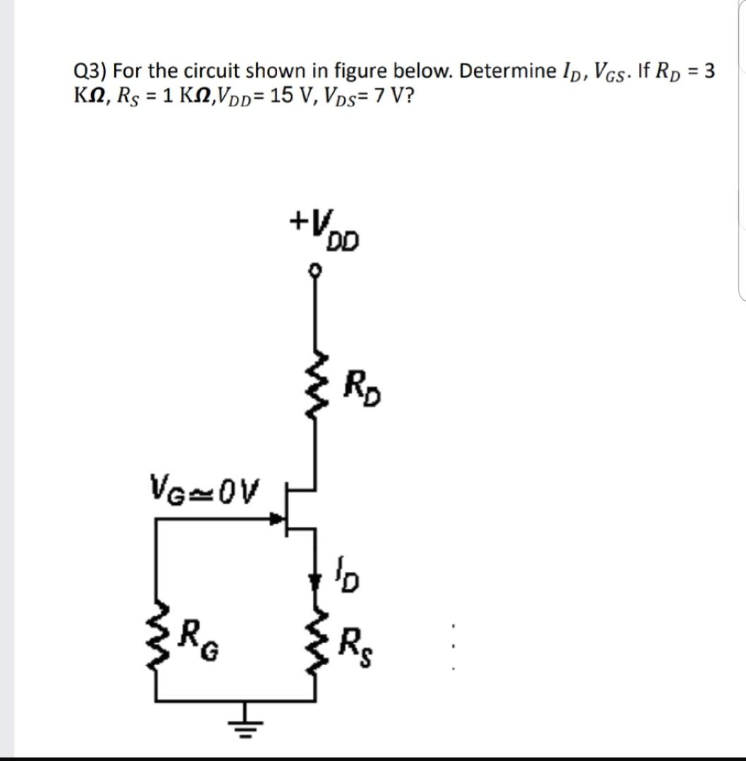 Solved Q3) For the circuit shown in figure below. Determine | Chegg.com