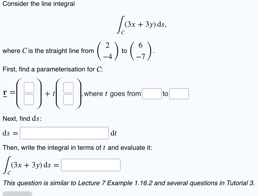 Line Inetgral Solved Consider the line integral∫C(3x+3y)ds,where C is | Chegg.com