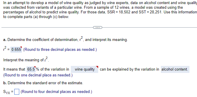 Solved In an attempt to develop a model of wine quality as | Chegg.com