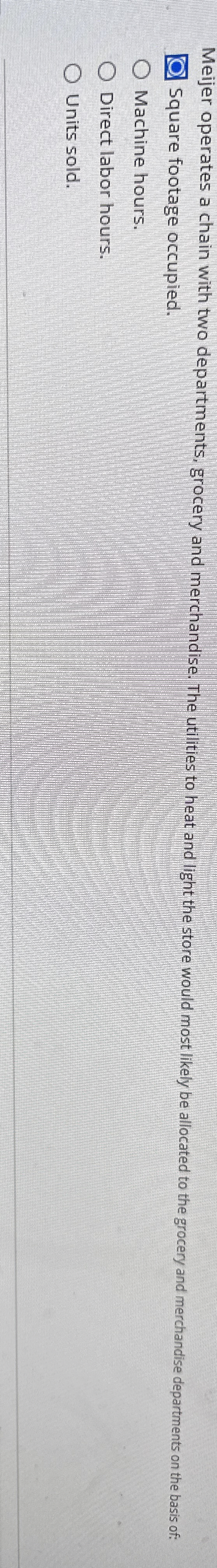 Solved Meijer operates a chain with two departments, grocery
