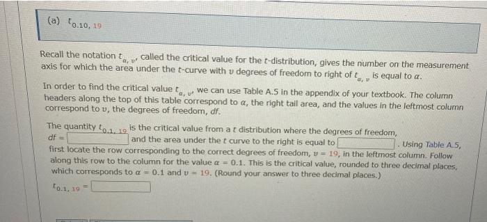 Solved a 10.10 19 Recall the notation te called the Chegg