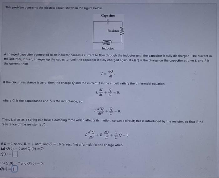 Solved This problem concerns the electric circuit shown in | Chegg.com