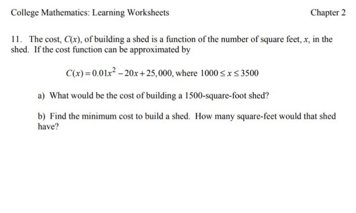 Activity 2.2 –  Unveiling the Cost of Your Dream Shed