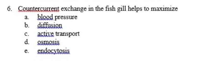 Solved Countercurrent exchange in the fish gill helps to | Chegg.com