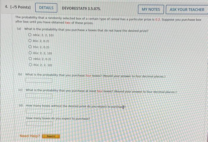 Solved The Probability That A Randomly Selected Box Of A | Chegg.com