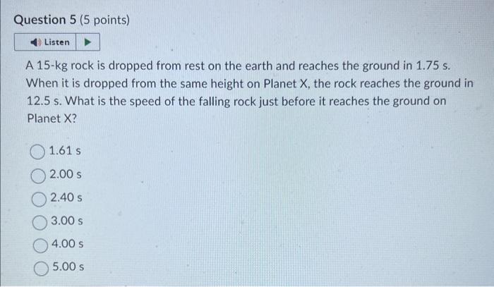 Solved A 15-kg rock is dropped from rest on the earth and | Chegg.com