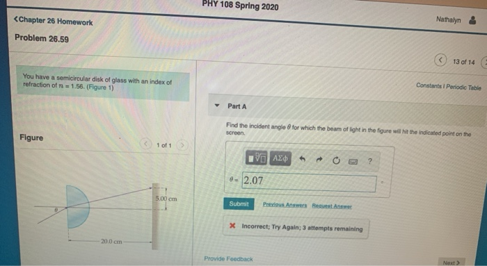 Solved PHY 108 Spring 2020 RO? 1Η ΑΣφ 0 - 2.07 5.00 cm | Chegg.com