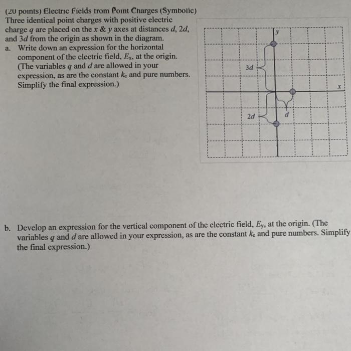 Solved (20 points) Electric Fields from Point Charges | Chegg.com