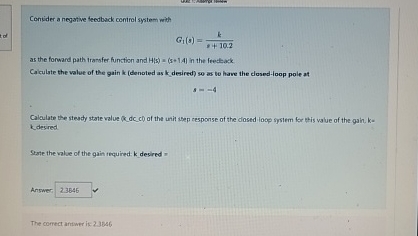 Solved Convider a negative feedbadk control system | Chegg.com
