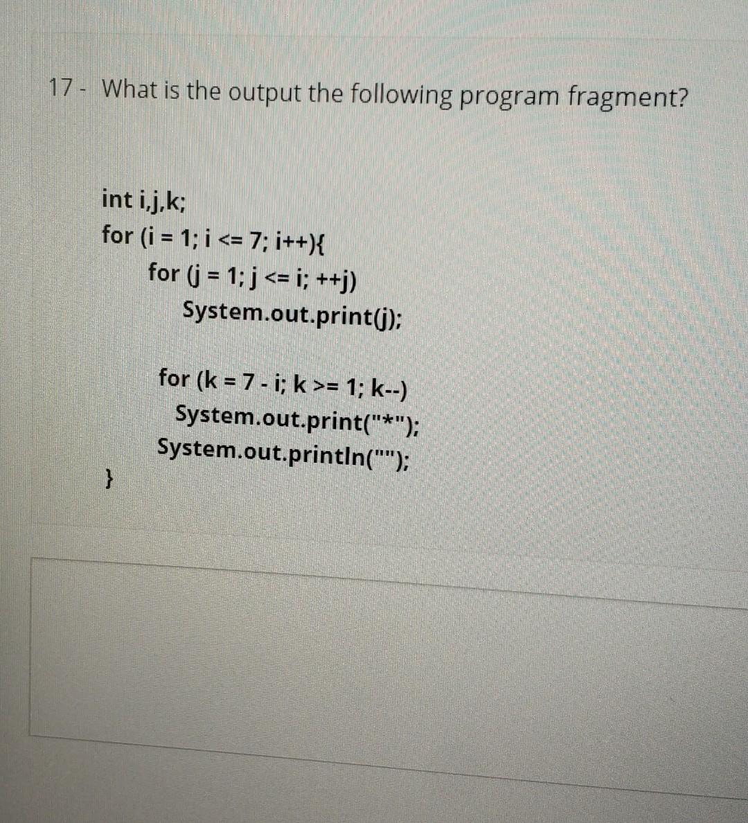 Solved 17 - What is the output the following program | Chegg.com