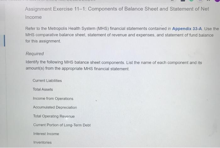 assignment-exercise-11-1-components-of-balance-sheet-chegg