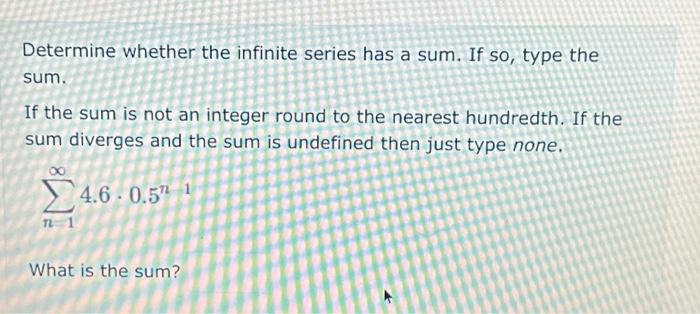 how to calculate sum of infinite series