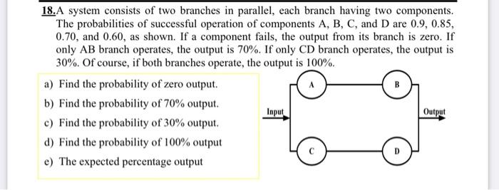 Solved 18.A system consists of two branches in parallel, | Chegg.com
