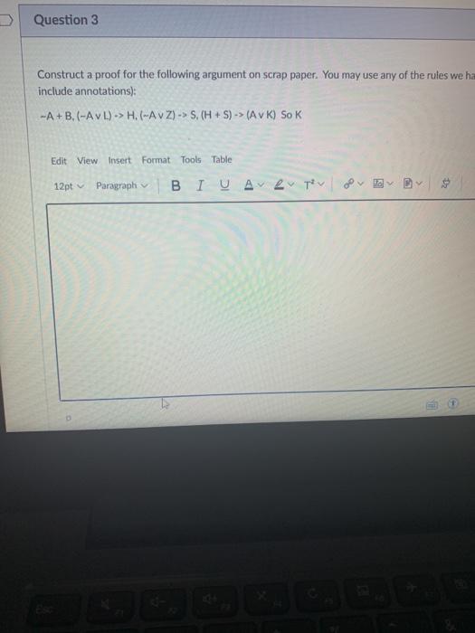 Solved Question 3 Construct a proof for the following | Chegg.com