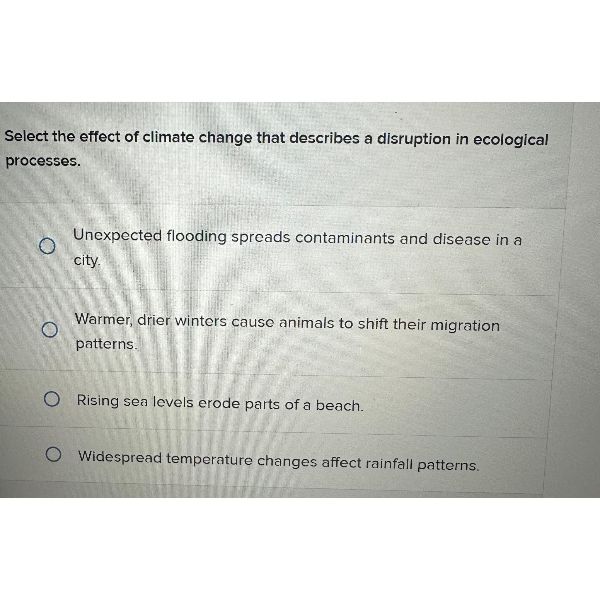Which Describes The Effect Of This Environmental Change