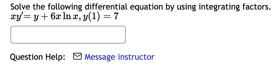 Solved Solve the following differential equation by using | Chegg.com