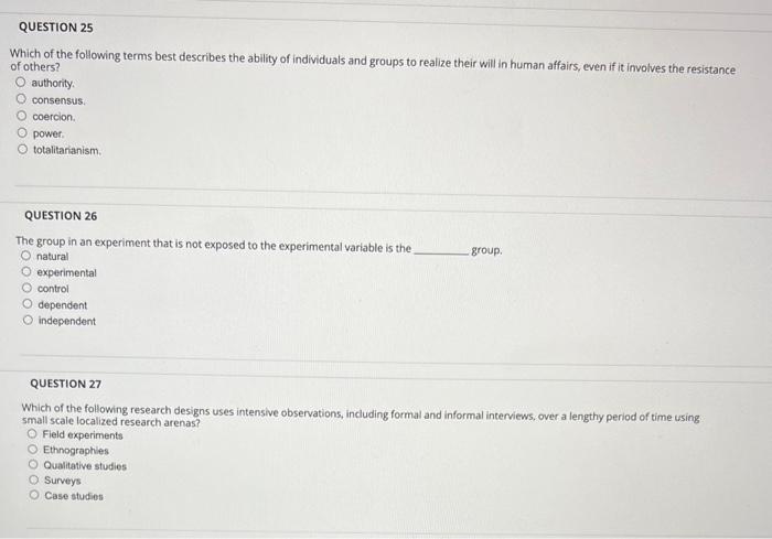 Which of the following terms best describes the | Chegg.com