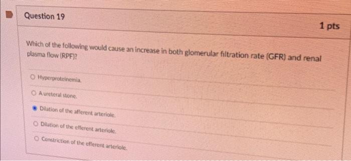 Solved Question 19 1 pts Which of the following would cause | Chegg.com