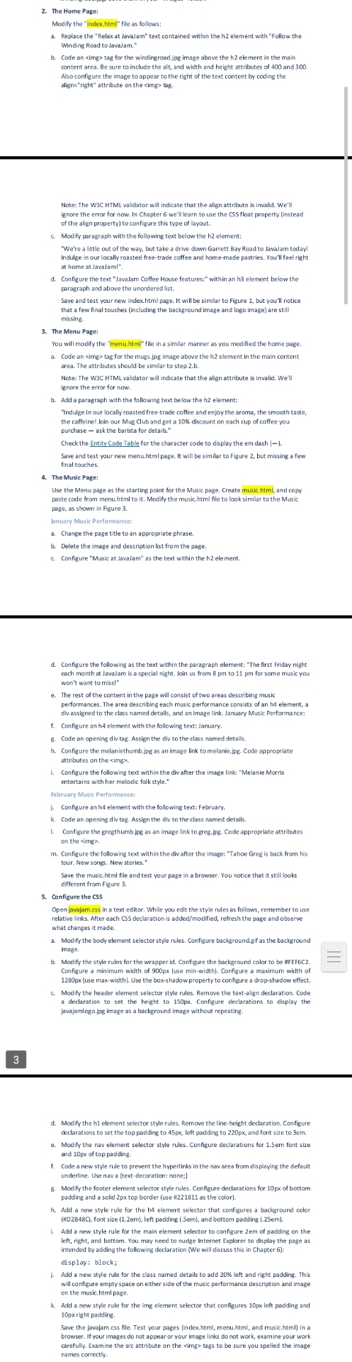 make HTML assignment on it | Chegg.com