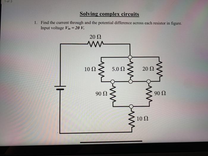 Solved 1 ΟΙ 3 Solving complex circuits 1. Find the current | Chegg.com
