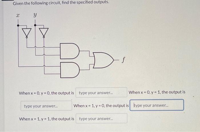 Solved Given the following circuit, find the specified | Chegg.com