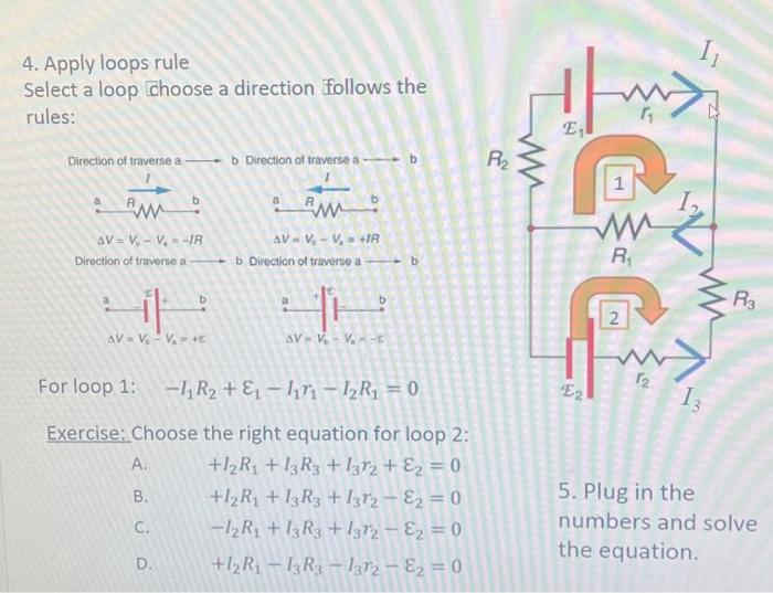 4. Apply loops rule Select a loop choose a direction | Chegg.com